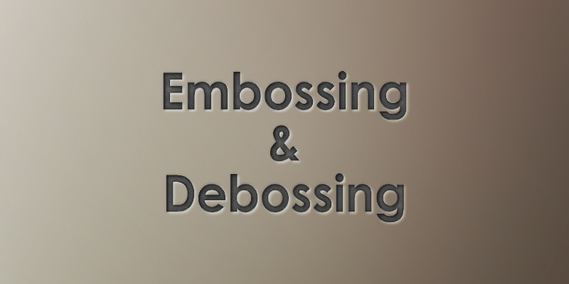 Depiction of embossing and debossing